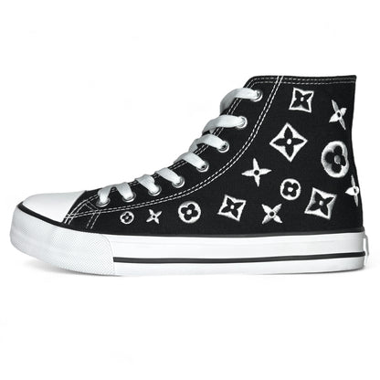Embroidered Monogram High Top Sneakers