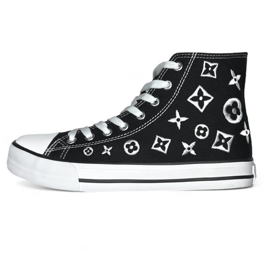 Embroidered Monogram High Top Sneakers
