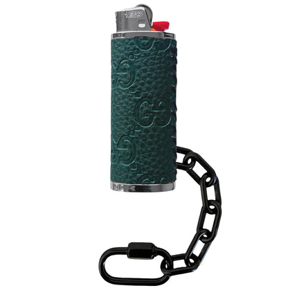 Green Embossed GG Lighter Case