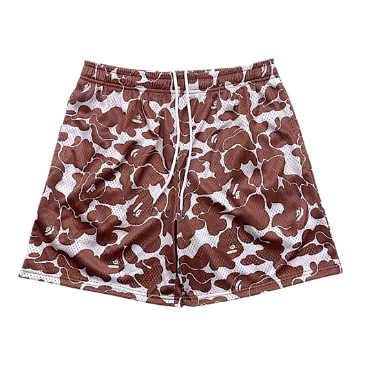Brown Ape Camo Mesh Shorts