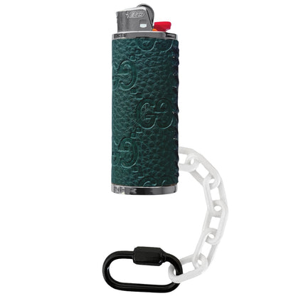 Green Embossed GG Lighter Case