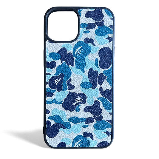 Aqua Blue Camo Ape iPhone Case